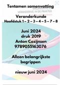 Tentamen samenvatting Veranderkunde o.b.v. Cozijnsen HST 1,2,3,4,5,7,8, alleen de belangrijskte onderdelen voor tentamen, nieuw 2024