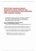 WGU D184: Standards-Based Assessment Study Guide for the Objective Assessment (OA) 2024/2025 with complete solution