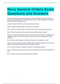 Navy General Orders Exam Questions and Answers