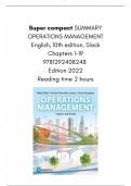 New Summary Operations Management Slack, Chapters 1-19, edition 2022, written 2024