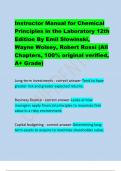 Instructor Manual for Chemical Principles in the Laboratory 12th Edition By Emil Slowinski, Wayne Wolsey, Robert Rossi (All Chapters, 100% original verified, A+ Grade)