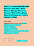 NSG527 / NSG 527 Midterm Exam Review (Latest 2024 / 2025): Psychopathology, Theories, & Advanced Clinical Modalities | Rated A Questions and Verified Answers - Wilkes