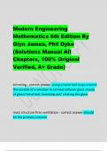 Modern Engineering Mathematics 6th Edition By Glyn James, Phil Dyke (Solutions Manual All Chapters, 100% Original Verified, A+ Grade)