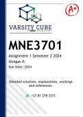 MNE3701 Assignment 1 (DETAILED ANSWERS) Semester 2 2024 - DISTINCTION GUARANTEED