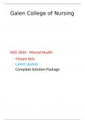 NSG 3450 - Mental Health Exam Complete Testbank Latest Update 2024/2025- Galen