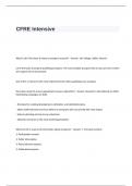 CFRE Intensive Exam Questions and Answers