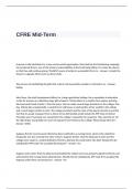 CFRE Mid-Term Exam Questions and Answers