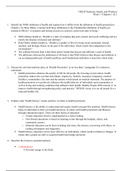 NR 228 Week 1 Study Guide: Chapters 1 and Chapter 2 Identify the WHO definition of health and explain how it differs from the definition of health presented in Chapter 1 by Rene Dubos. Contrast both those definitions to the Chamberlain definition of healt