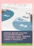 GEORGE BROWN COLLEGE - ELECTROMECHANICAL TECHNICIAN CLASS - MODULE 1 QUESTIONS WITH 100% CORRECT ANSWERS!!