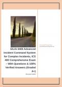 E/L/G 0400 Advanced Incident Command System for Complex Incidents, ICS 400 Comprehensive Exam – With Questions & 100% Verified Answers (Graded A+)