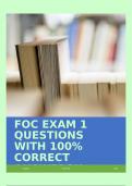 FOC EXAM 1 QUESTIONS WITH 100% CORRECT ANSWERS!!