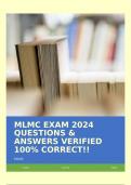 MLMC EXAM 2024 QUESTIONS & ANSWERS VERIFIED 100% CORRECT!!