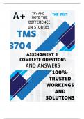 TMS3704 Assignment 5 COMPLETE ANSWERS) 2024 (623209) - DUE 2 September 2024