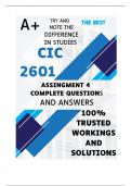 CIC2601 Assignment 4 (COMPLETE ANSWERS) 2024 - DUE 2 September 2024