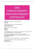 ONS CHEMOTHERAPY IMMUNOTHERAPY CERTIFICATE