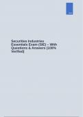 Securities Industries Essentials Exam (SIE) – With Questions & Answers (100% Verified)