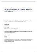 NCM 112 - Prelims NCLEX Qs (PRE-Op and ONCO) Exam Questions and Answers