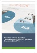 Securities Industry Essentials Certification Test (2024) || All Questions & Answers (Rated A+)