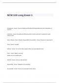 NCM 119 Long Exam 1 Questions and Correct Solutions