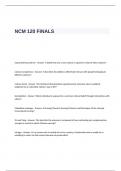 NCM 120 FINALS Exam Questions and Answers