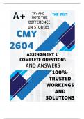 CMY2604 Assignment 1 (COMPLETE ANSWERS) Semester 2 2024 (669339)- DUE 19 August 2024