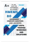 HMEMS80 Assignment 1 (COMPLETE ANSWERS) Semester 2 2024 (755687)- DUE 2 September 2024