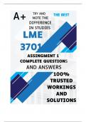 LME3701 Assignment 1 QUIZ (COMPLETE ANSWERS) Semester 2 2024 (716694)- DUE 19 August 2024