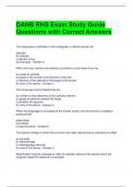 DANB RHS Exam Study Guide Questions with Correct Answers