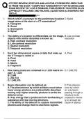 CT TEST REVIEW (TEST Q'S AND A'S FOR CT REGISTRY PREP. THIS IS FROM THE BOOK "COMPUTED TOMOGRAPHY FOR TECHNOLOGISTS: EXAM REVIEW" BY LOIS E ROMANS. PUBLISHED BY WOLTERS KLUWER, LIPPINCOTT WILLIAMS AND WILKINS.) QUESTIONS & ANSWERS RATED 100% C