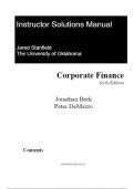 Solution Manual for Corporate Finance, 6th Edition by Berk