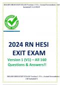 RN HESI EXIT EXAM Version 1 (V1)- 2024 (Actual Screenshots) GRADED A+.