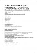 NR 566 ADV PHARM FOR FAMILY CHAMBERLAIN QUESTIONS AND ANSWERS WITH SOLUTIONS 2024