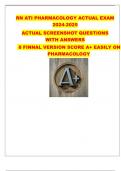 ATI RN PHARMACOLOGY ACTUAL EXAM SCREENSHOT  8 FINAL VERSIONS WITH NGN GRADED A+ (450+ ACTUAL EXAM QUESTIONS AND ANSWERS) 2024-2025 SCORE HIGH