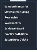 Test Bank - for Statistics for Nursing Research A Workbook for Evidence-Based Practice 3rd Edition by Susan K. Grove, All Chapters | Complete Guide A+