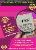 DISTINCTION ANSWERS FOR Tax2601 Assignment 2 Answers Semester 2 2024 