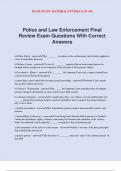 Police and Law Enforcement Final Review Exam Questions With Correct Answers