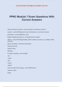 PPNC Module 7 Exam Questions With Correct Answers