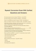 Ryanair Conversion Exam With Verified Questions and Answers