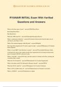 RYANAIR INITIAL Exam With Verified Questions and Answers