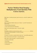 Nuclear Medicine Renal Imaging – Radiopharmacy Exam Questions With Correct Answers