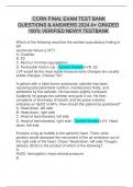 CCRN FINAL EXAM TEST BANK QUESTIONS & ANSWERS 2024 A+ GRADED 100% VERIFIED NEW!!! TESTBANK