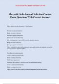 Sherpath: Infection and Infection Control. Exam Questions With Correct Answer