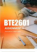 BTE2601 Assignment 4 2024 | Due 5 September 2024