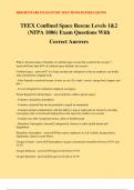 TEEX Confined Space Rescue Levels 1&2 (NFPA 1006) Exam Questions With Correct Answers