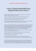 Taylor's Clinical Nursing Skills Exam Questions With Correct Answers