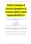 FITSP-A Module 8 Correct Questions & Answers(2024 Latest Update)RATED A+