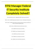 FITSI Manager Federal IT Security Institute Completely Solved!!