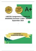 LME3701 Assignment 2 COMPLETE ANSWERS) Semester 2 2024 - DUE 27 September 2024 ; 100% TRUSTED Complete, trusted solutions and explanations.