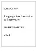 WGU C365 - EDUC 4220 Language Arts Instruction & Intervention - Complete OA Review 2024.