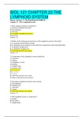 BIOL 121 CHAPTER 23 THE LYMPHOID SYSTEM | VERIFIED SOLUTION 